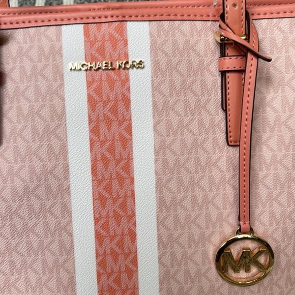 Michael Kors Jet Set Travel Medium Carryall Tote Sherbert Multi - Picture 3 of 16